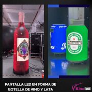 PANTALLA LED de diseño: botella de vino y lata