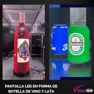 PANTALLA LED de diseño: botella de vino y lata